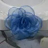 Versión Coreana de Quince Piezas de Tela de Gasa Flor Nieve Flor de Gasa Flor de Borde Quemado Hecho a Mano DIY Accesorios para Ropa Pasador Joyería Leidezhu