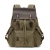 Mochila Retro de Lona y Cuero Crazy Horse, Bolso Casual de Lona Impermeable con Acabado de Cera Aceitada, Bolso de Lona Trendy para Computadora, Bolso para Senderismo Deportivo