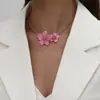 Estilo Dulce Fresco Collar con Puntadas de Flor Blanca para Mujer Super Hada Luz de Lujo Elegante Cadena para Clavícula Versátil Diseño de Nicho Primera Joyería