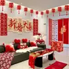 Set de decoración para habitación de boda, regalo de boda para el novio, decoración para sala de estar de casa nueva, dormitorio nupcial de la novia, juego completo de decoraciones que incluye una pared de fondo con el carácter chino para "alegría".