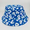 Sombrero de Pescador de Doble Cara Transfronterizo para Hombre y Mujer Primavera y Verano Ocio al Aire Libre Versátil Sombrero con Visera Protector Solar Sombrero de Cubo con Estampado Coreano de Moda