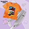 Roupas Infantis Transfronteiriças da Amazon Tops de Manga Curta Roupas de Algodão de Verão para Meninos Alunos da Escola Primária Bebês Camisetas 3-7t Roupas de Verão