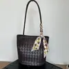 Bolso de cubo de cuero genuino de alta gama, bolso de mano de piel de vaca tejido a mano, bolso de hombro de gran capacidad para el día a día para mujer
