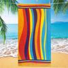 Toalla de Playa de Microfibra Doble Cara de Terciopelo Transfronteriza con Impresión Digital de Logo Personalizado, Toalla de Baño Rectangular Grande, Gruesa y Suave
