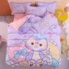 Juego de Cuatro Piezas de Algodón Congelado Sábana para Cama de Niña Juego de Tres Piezas para Niños Ropa de Cama de Algodón 3D Princesa Aisha
