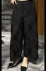 Nuevos Pantalones Casuales Cortos Jacquard Grabado Estilo Chino para Mujer, Novedad Otoño Cintura Alta Sueltos Adelgazantes Harem Pierna Ancha con Retazos