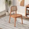 Silla nórdica de ratán para balcón, hogar, silla de ratán con respaldo especial, ligera, de lujo, informal, de madera maciza, para comedor, hotel y alojamiento familiar.