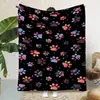 Manta de Flanela Colorida Tema Patinha de Gato Curativa para Todas as Estações, Manta Cobertor para Quarto com Ar Condicionado, Manta de Pelúcia para Sofá de Sesta