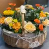Cesto de Ovos cesto de mão de vime cesto de presente de confinamento cesto de flores de lua cheia cesto de flores cesto de frutas cesto de presente cesto de bem-estar