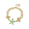 Estrela do Mar Surfando nas Ondas Concha Corrente de Estrelas Pulseira Design da Moda Pulseira Versátil Luxo Leve Joia de Mão de Alta Qualidade para Mulheres