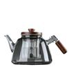 Tetera Integrada para Vaporizar Transparente Resistente a Altas Temperaturas Tapa de Madera Mango de Madera Separador de Té Hervidor de Té Tetera Filtrante Doméstica Engrosada