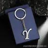 Llavero de Metal con Diamantes Creativos de 26 Letras Colgante para Bolso Collar Simple con Colgante de Letra Accesorios de Bricolaje Venta al por Mayor