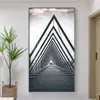 Pintura decorativa moderna simples em preto e branco e cinza para varanda de prédio pintura para pendurar em corredor sensação de extensão de espaço mural de parede de fundo enorme