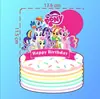 Cartão de decoração de bolo de pônei, sobremesa de aniversário de menina, plug-in musical, adesivo de pudim