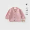Cárdigans para Niños y Niñas, Chaquetas Bordadas Estilo Coreano para las Cuatro Estaciones, Ropa para Bebés, Abrigos de Manga Larga de Color Sólido, Prendas Únicas Envío Directo