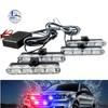 Carro LED grade média flash luz um-para-quatro clipe luz 16LED vermelho e azul luz estroboscópica luz de advertência flash luz de abertura
