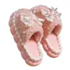 Pantuflas de Algodón 2026 con Lazo para Mujer en Invierno, Engrosadas, Cálidas, Antideslizantes, de Suela Gruesa, Lindas Pantuflas de Hogar para Pareja, Zapatos de Maternidad