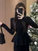 Roupa de Ano Novo: Suéter Vermelho para Mulheres, Novo Estilo Outono e Inverno 2026, Top de Tricô Estilo Preguiçoso Camada Interna