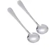 Colher de Aço Inoxidável de Alta Qualidade para Estudantes, Espessada Estilo Chinês, Estilo Ocidental, Estilo Coreano com Cabeça Redonda, Colher Criativa para Sobremesa, Colher de Arroz