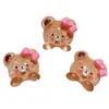 Acessórios fofos de resina de urso marrom transparente diy joias de gel de creme grampo de cabelo capa de celular adesivo para carro elétrico