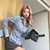 Camisa de manga larga a rayas para primavera y verano Yujie pura quiere cintura delgada camisa adelgazante camisa protectora solar
