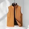 Colete de plumas masculino, outono/inverno, gola alta, com zíper, 90% plumas de pato branco, quente, jaqueta casual sem mangas para homens jovens e de meia-idade