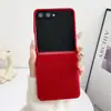 Funda de Felpa Color Visón Adecuada para Samsung Zflip5 Zflip4/Zflip3 Funda Protectora Plegable Integrada con Sensación de Piel