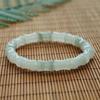 Pulseira de Jade Tianshan de Xinjiang Jade de Seda Dourada Natural Jade Branco Contas Redondas Pulseira de Flor Flutuante em Jade Fornecimento ao Vivo Atacado