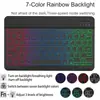 Funda Protectora con Teclado Bluetooth RGB Retroiluminado Desmontable para Samsung Tabs10Lite S11S9Fe Estuche de Cuero