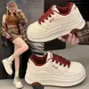 Zapatos Deportivos Casuales de Moda con Suela Gruesa para Mujer 2026 Nuevos Versátiles Blancos de Punta Redonda Cómodos Zapatos para Mujer que Aumentan la Altura