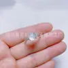 Nuevo Anillo Verde de Calcedonia Estilo Chino de Moda, Comparable a Jadeíta Tipo Hielo de Alta Calidad, Lujoso Anillo de Jade Incrustado para Mujeres