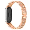 Adequado para Xiaomi Mi Band 10 Pulseira de Relógio de Diamante de Três Contas Mi Band 8/9 Geração Pulseira de Relógio de Metal com Diamante Novo Modelo em Estoque