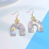 Elegante Gancho para la Oreja Geométrico en Forma de U Sentido del Diseño para Mujer Ropa de Trabajo Diseño Moderno Combinación de Colores Lámina Dorada Estilo Japonés y Coreano Gancho para la Oreja Ins