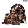 2025 Transfronteiriço Boneco de Pau de Madeira Shan Hai Jing Tungtungtung Mochila Escolar Bolsa de Ombro Estojo de Lápis Conjunto de Três Peças