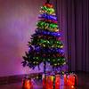 Luces de Cadena de Cordón de Cuero Verde Oscuro Transfronterizas Luces LED Luces Superiores para Árbol de Navidad Circulares Luces Decorativas Cadena de Luces Intermitentes de Cascada