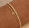Pulseira com 26 Letras de Novo Estilo Transfronteiriça, Fashion, Simples, Versátil, Casual para o Dia a Dia, Camada Dupla, Design Empilhável