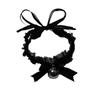 Xianyi Accesorios Eróticos Encaje Sexy Estilo Gótico Lolita Oscura Encaje Correa Cruzada Collar de Campana