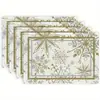 Mantel Navideño TEMU Nuevo Transfronterizo Material de Lino Estampado Utensilios de Cocina para el Hogar Posavasos Decoración para Fiestas Navideñas