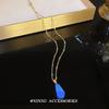Europeu e Americano Novo Nicho Moda Luz Luxo Sobreposição Azul Gota de Água Pingente Clavícula Cadeia Design Simples Acessórios Personalizados