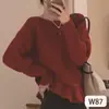 Suéter Pulôver Gola Caída Manga Morcego para Mulheres, Novo Estilo Outono e Inverno, Pode Ser Usado como Camada Base ou Peça Externa, Top de Tricô Justo que Marca a Cintura