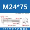 Tornillos de Acero Inoxidable 304 con Rosca Parcial y Hexágono Exterior y Accesorios de Perno Extendido M6M8M10M12M14M16M20