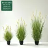 Planta en maceta de hierba de cola de perro artificial corta transfronteriza, oruga, paisajismo de plantas pequeñas, adornos decorativos para sala de estar, paisaje de plantas verdes artificiales