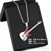 Collar Colgante de Guitarra de Música Hip-Hop Europea y Americana Transfronterizo Cadena de Suéter de Acero de Titanio Disco Callejero Colgante Joyería de Moda