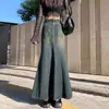 Falda de Mezclilla Estilo Americano para Cadera Mujer Primavera y Otoño 2024 Nueva Cintura Alta Adelgazante Longitud Media Retro Cola de Pez Vestido