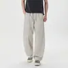 Verano 2026 Nuevo Ootd Estilo High Street Americano Algodón Desgastado Moderno Holgado Blanco Crudo Pantalones Casuales