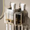 Estante para cepillos de dientes sin perforaciones, soporte para cepillos de dientes eléctrico de pared, taza para hacer gárgaras en el inodoro, soporte para taza para cepillos de dientes de pared