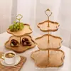 Palete de Madeira Doméstico Personalizado Bandeja Simples de Madeira para Desktop para Lanches Doces Sala de Estar Madeira Maciça Decorativo de Várias Camadas Prato de Jantar