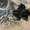 Diadema Coreana Dongdaemun Estampado Nuevo Retro Trenzada Cabello Sensación de Alta Gama Goma para el Cabello Tipo Intestino Grande Lazo para el Cabello Accesorios para el Cabello Atar el Cabello