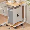Soporte para computadora de escritorio, base para gabinete de juegos de dormitorio móvil, carrito de almacenamiento integrado para impresora, estante de almacenamiento