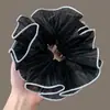 Goma para el pelo estilo coreano, amarilla con flores, tipo intestino grueso, para mujer, Cuerda para el pelo elegante estilo perezoso, Banda de goma de alta elasticidad, Cuerda para el pelo con tacto de alta gama, Accesorios para el pelo